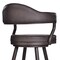 Armen Living Justin 30" Bar Height Swivel Vintage Brown Faux Leather Bar Stool with Brown Metal Legs LCJTBABRBR30 - alternate 8